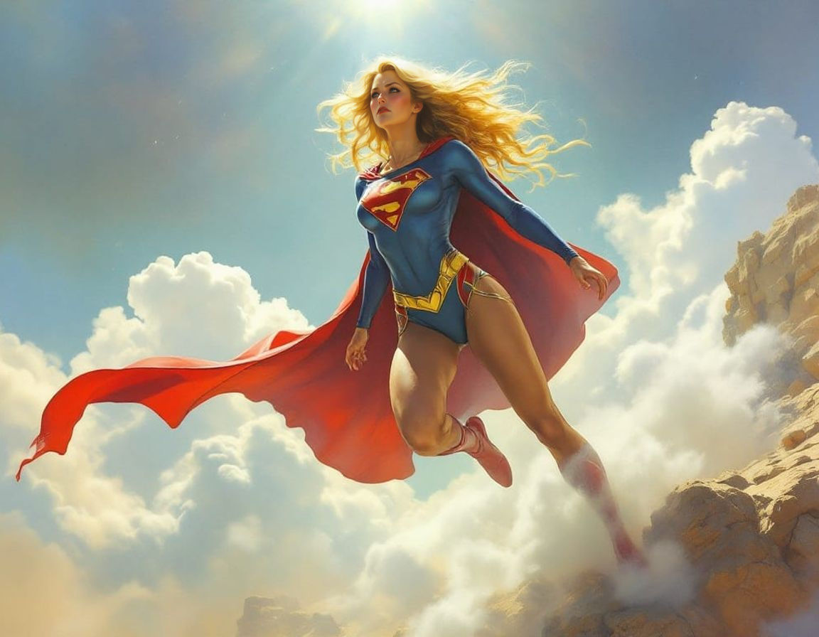 Supergirl in Seductive Fantasy Art Style