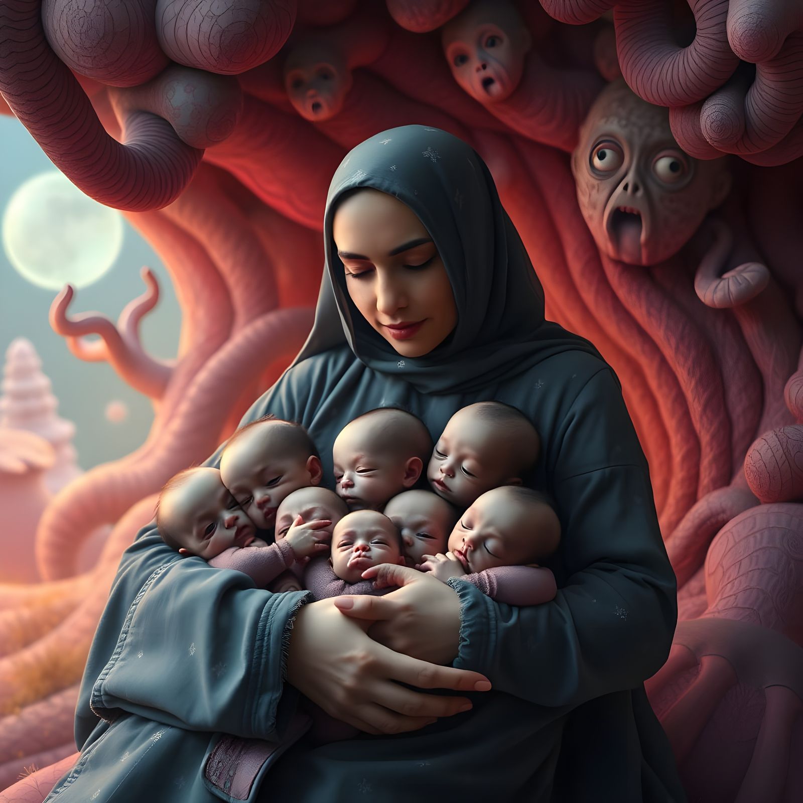 Fantastical Octomom Portrait in Unreal Engine 5 Style