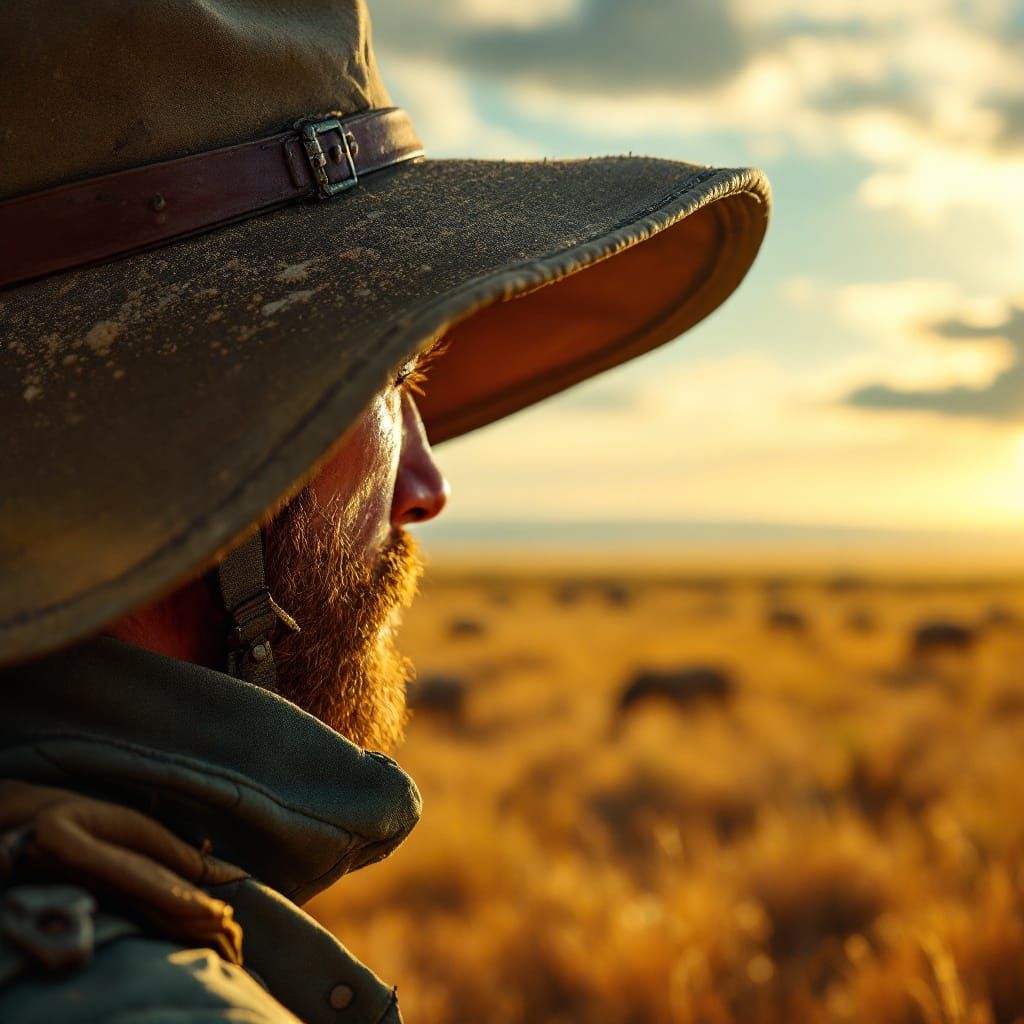 Macro Safari Helmet on Serengeti Plains at Golden Hour