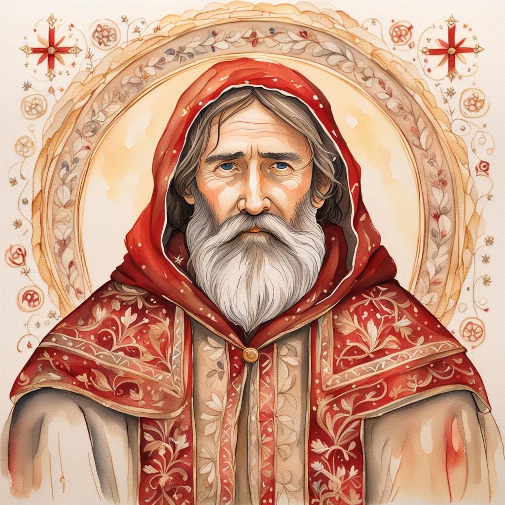 Traditional Germanic Christkind Folk Art Illustration