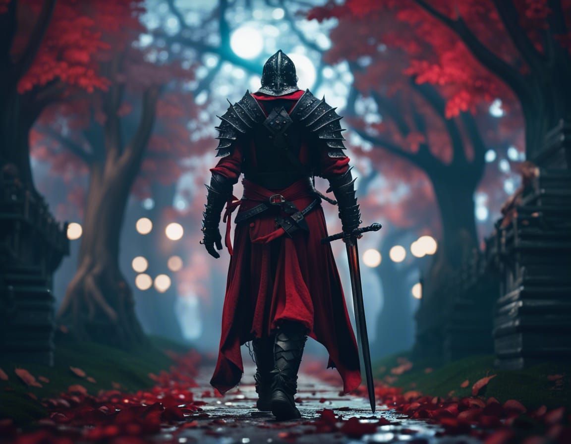 Knight in Red Robes Walks to Oblivion