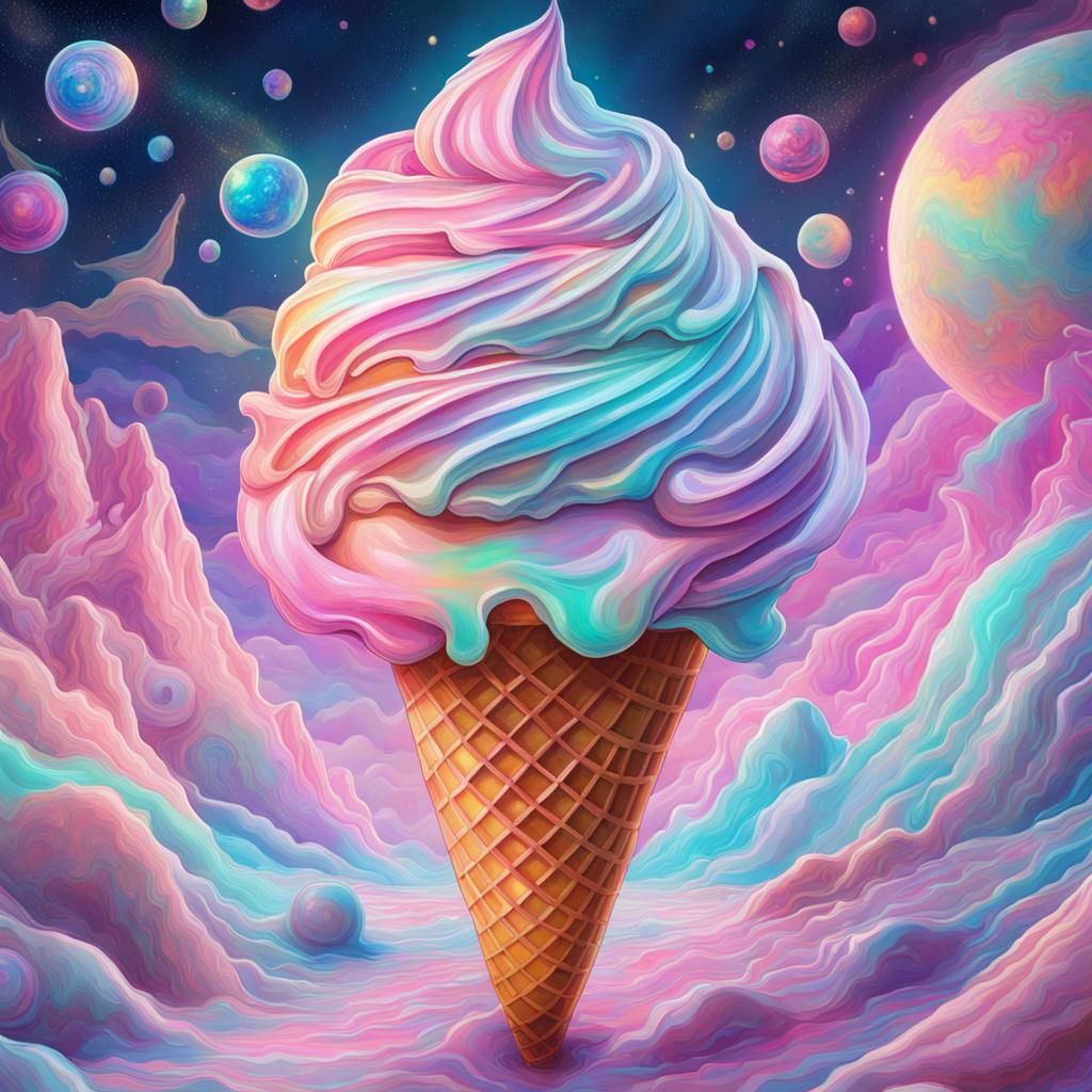 Pastel Ice Cream: Holographic Cosmic Vision