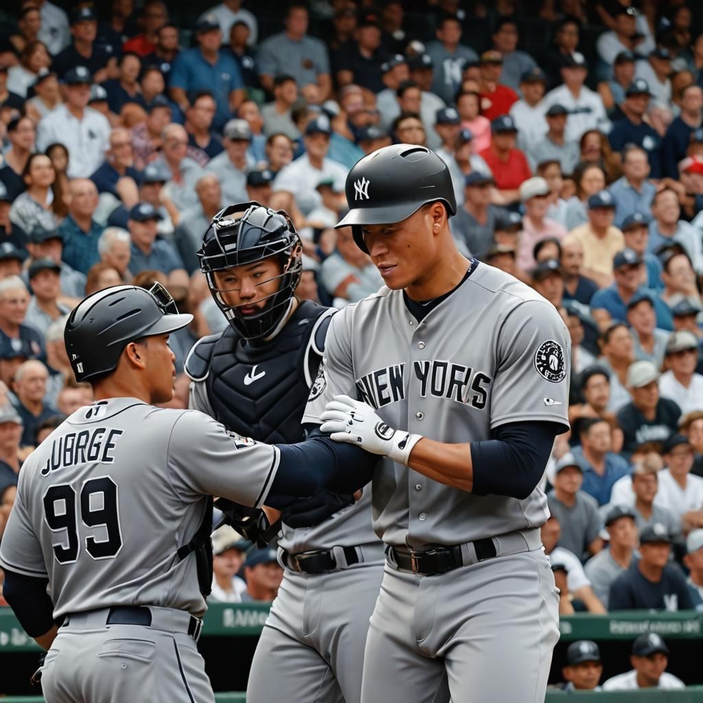 Aaron Judge Crying with Freeman and Ohtani: Photo