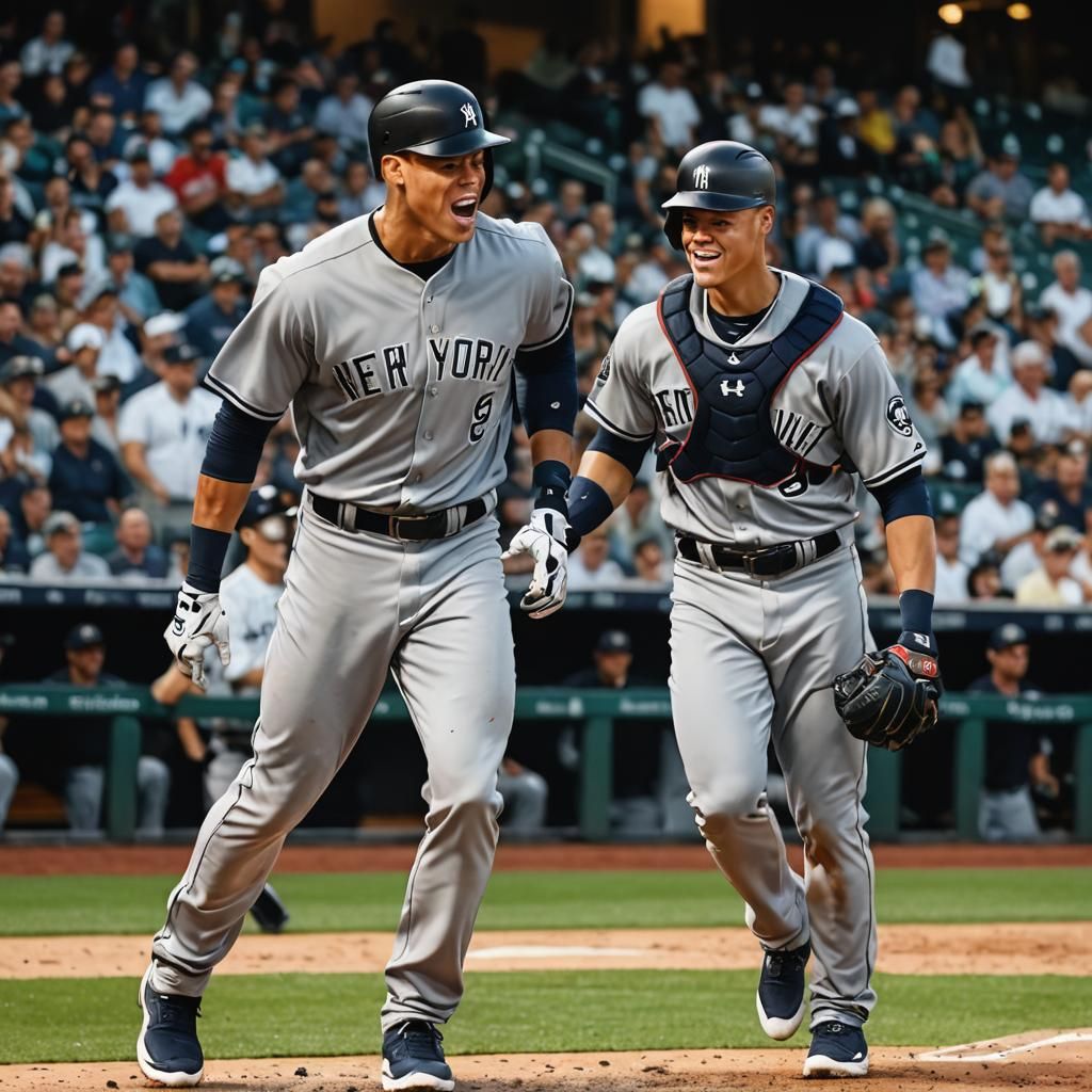 Aaron Judge Crying, Freeman & Ohtani Laughing: DSLR Photo