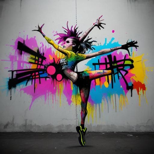 Dynamic Street Art: Dancer in Motion