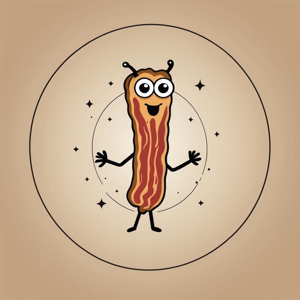 Minimalist Bacon Logo in Astrological Circle
