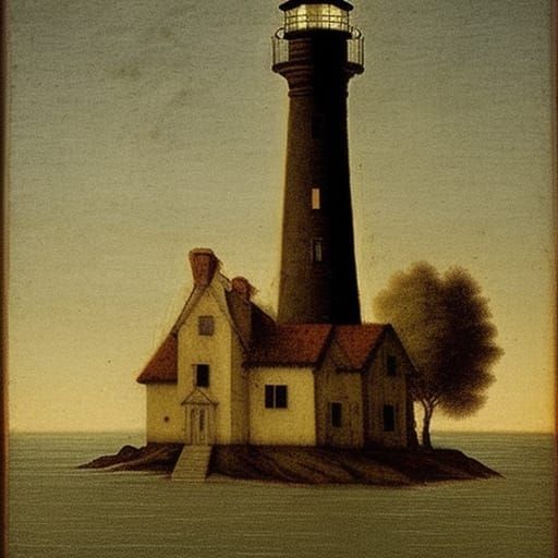 Lighthouse in Leonardo da Vinci Style