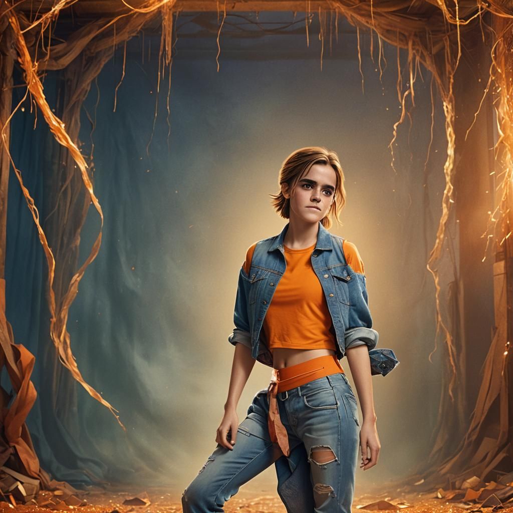 Emma Watson in Orange Top: Fantasy Concept Art