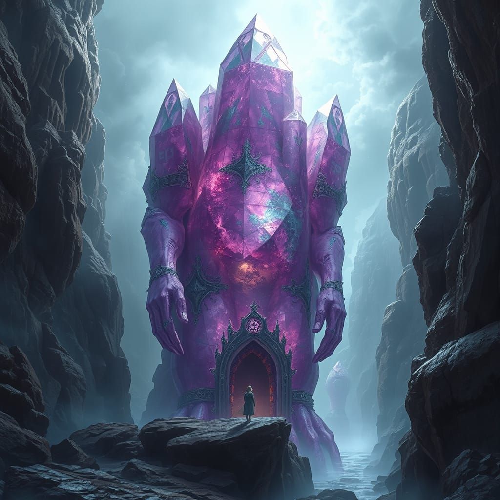 Amethyst Golem Guarding Dimensional Portal