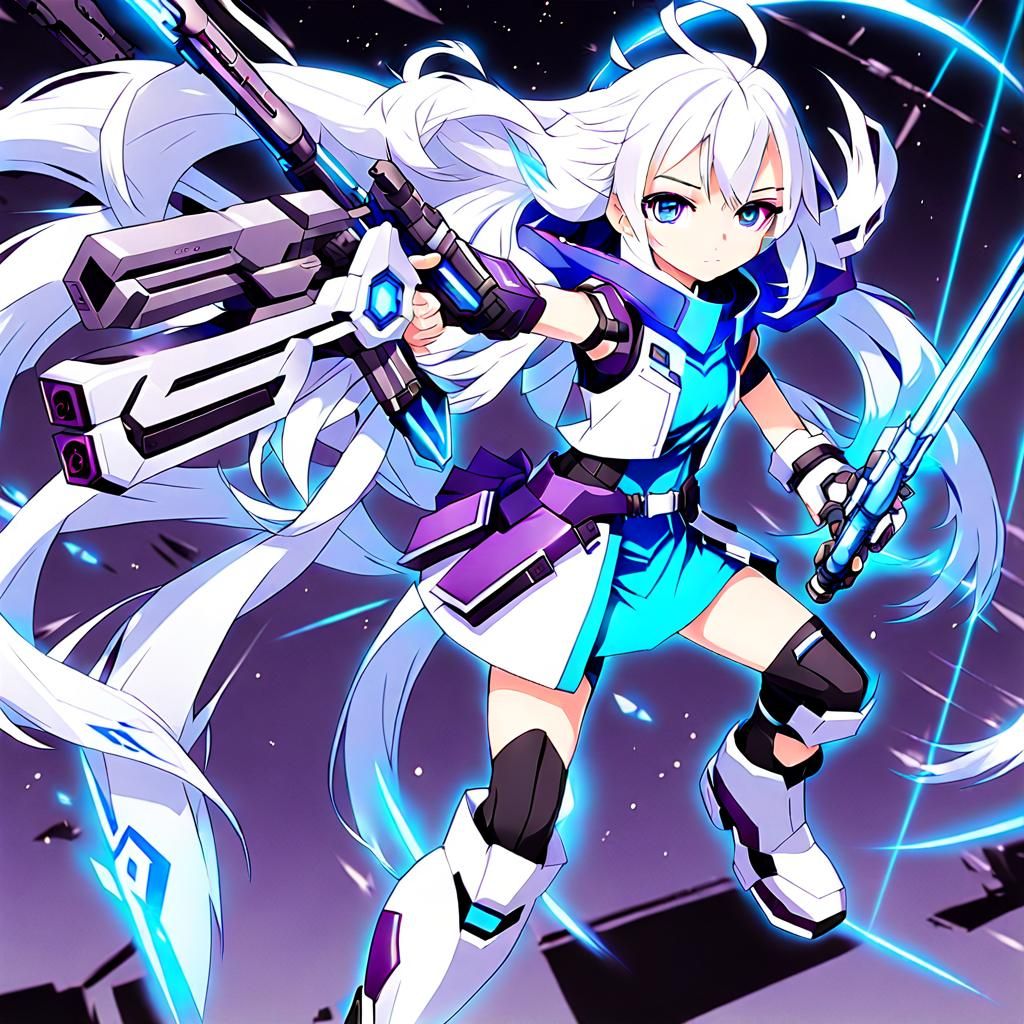 Anime Girl with Futuristic Weapon