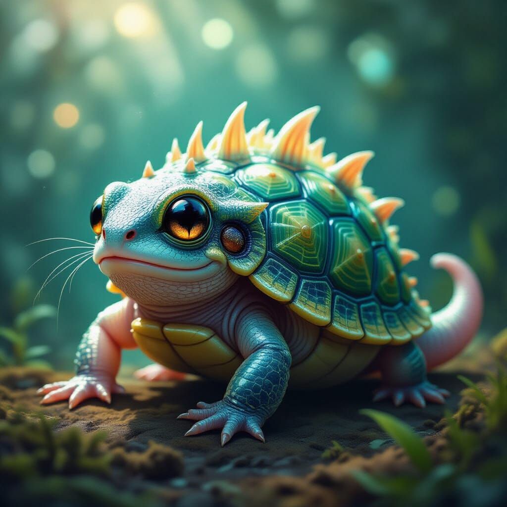 Surreal Hybrid Creature: Spider, Tadpole, Kitten, Turtle, Sl...