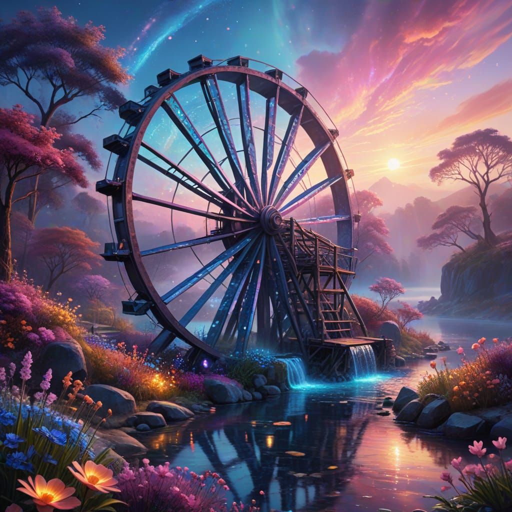 Sparkling water wheel vibrant