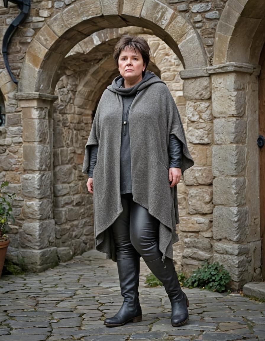 Photorealistic Portrait of a Grumpy Overweight Woman