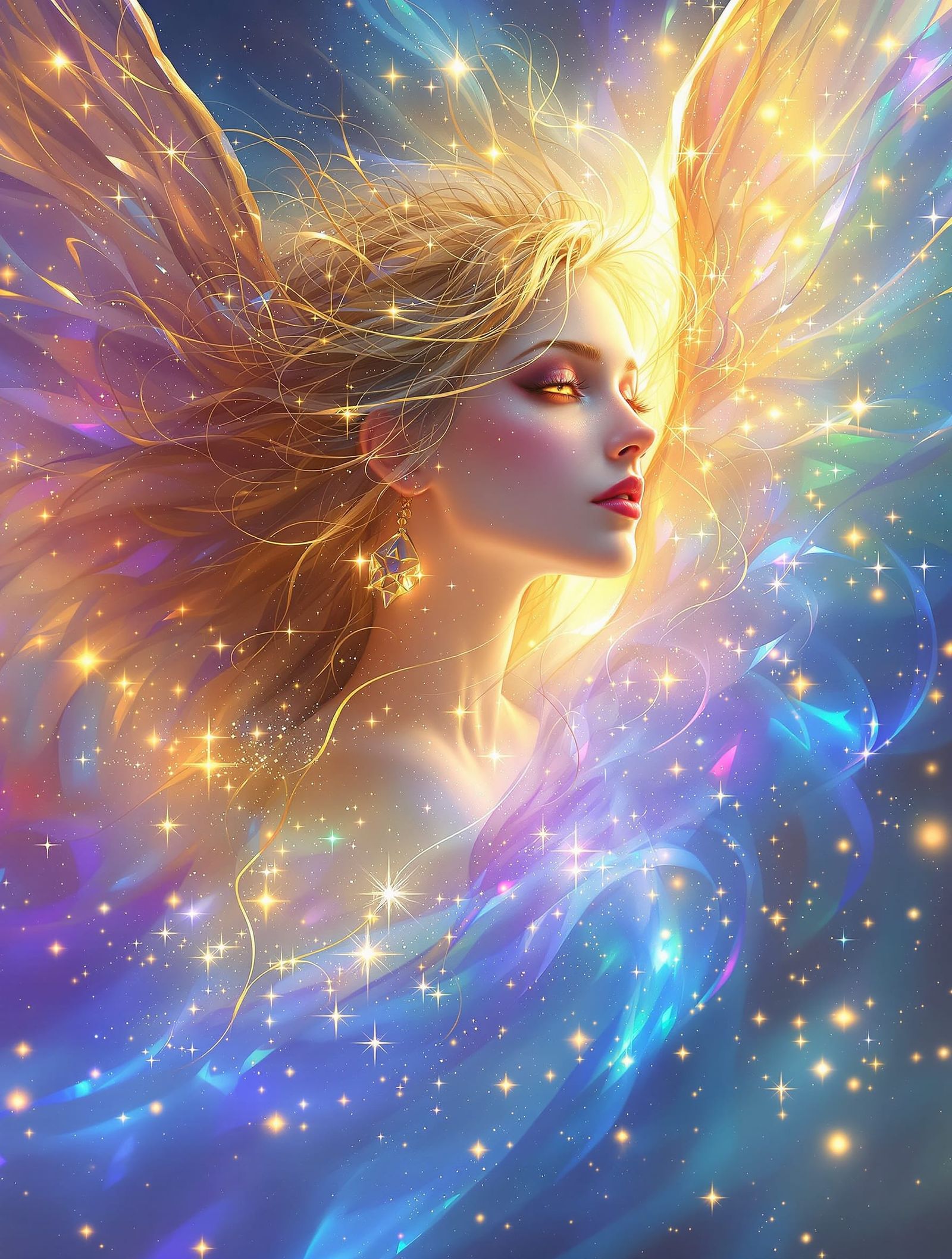 Divine Angel of Psychic Light with Cosmic Eyes