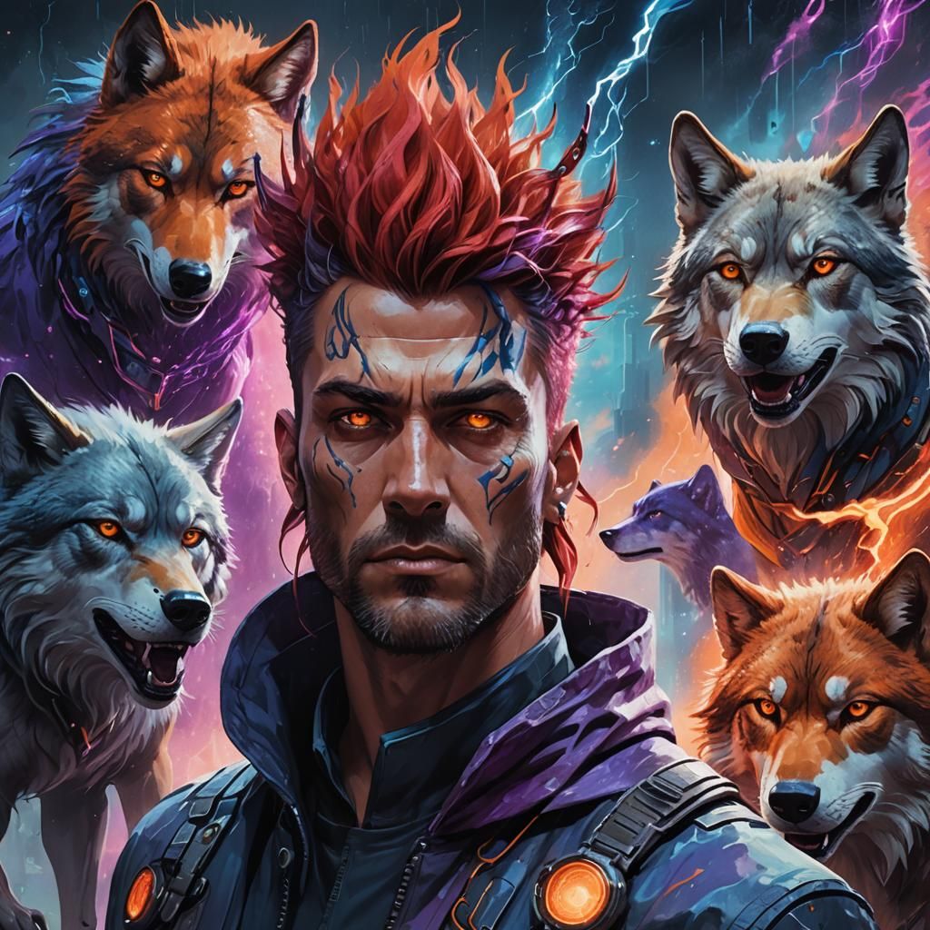 Data Broker Protected by Psychic Barrier in Cyberpunk Style