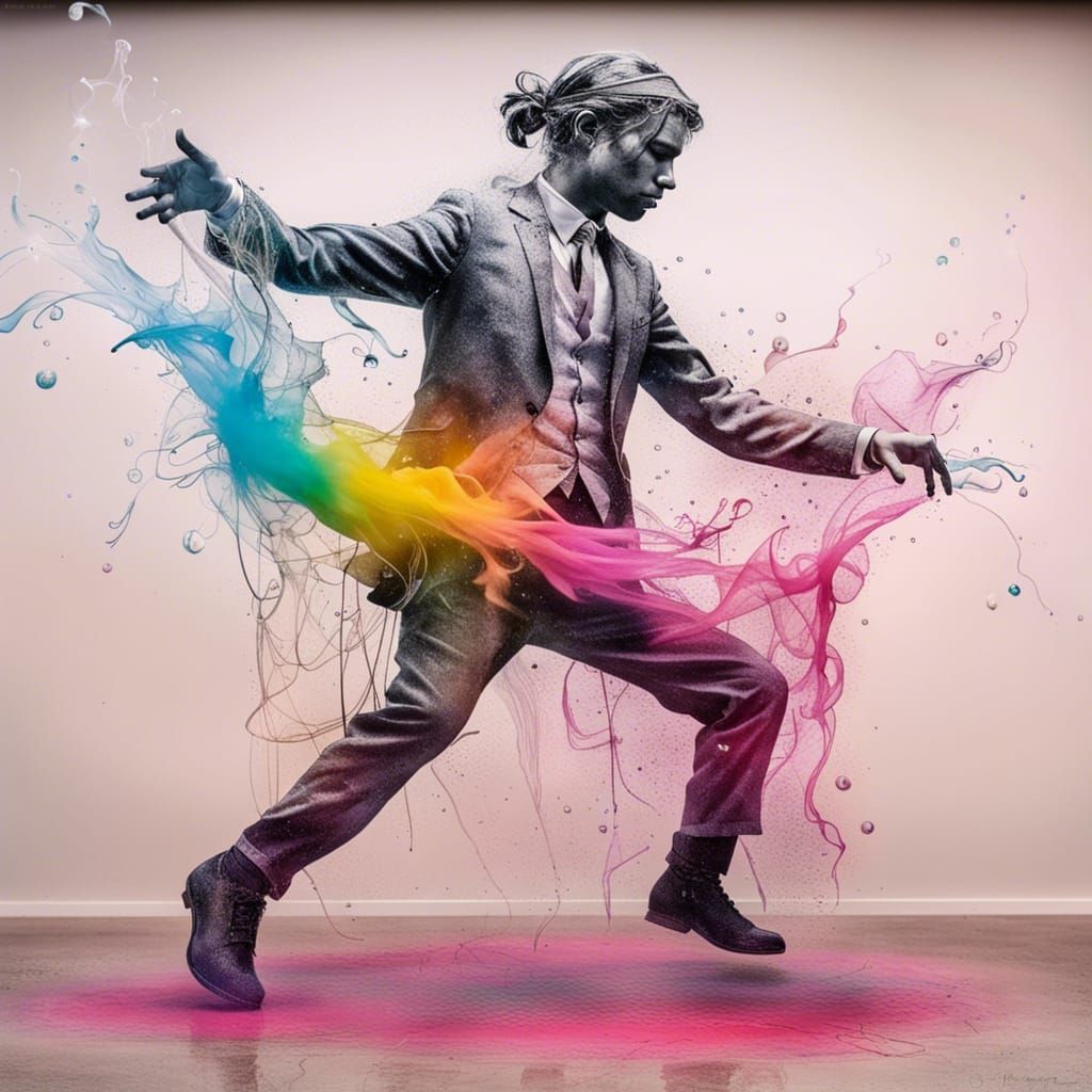 Ethereal Fantasy Dance as Banksy-inspired Art