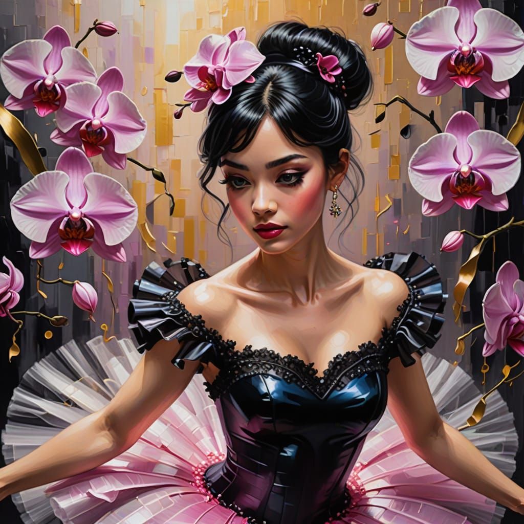 🩰🎶 Ballerina Portrait Dancing Among Orchids🩰🎶