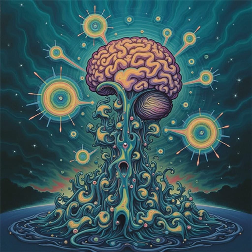 Mesmerizing Psychedelic Brain Explosion in Vibrant Colors