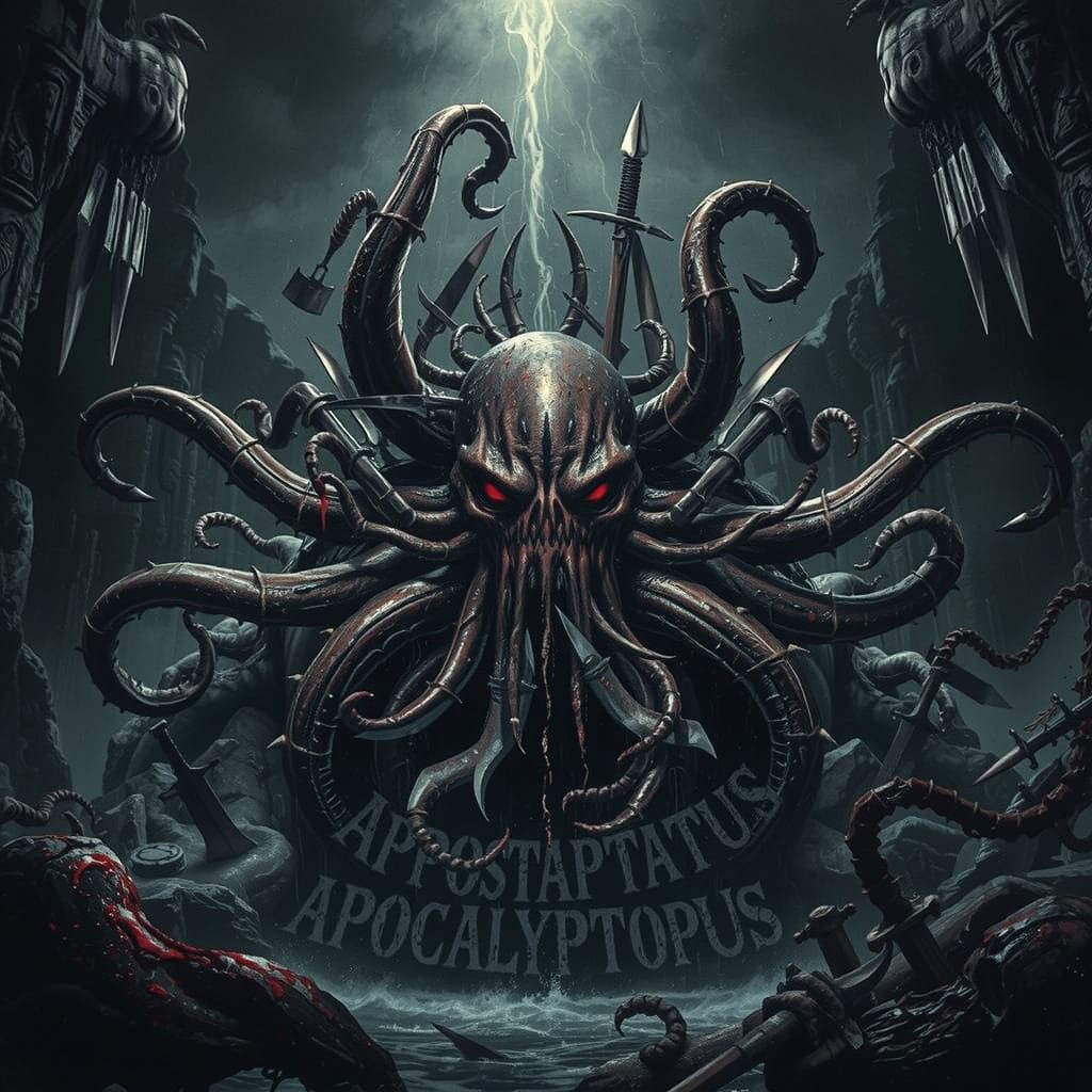 Kraken Monster Emerging from Abyssal Chasm