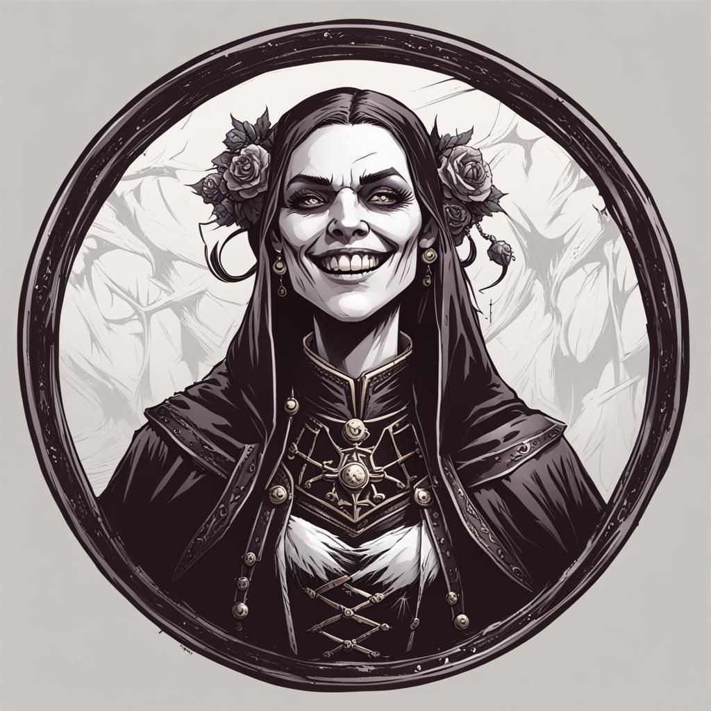 Smiling Vampire Death Cleric Portrait