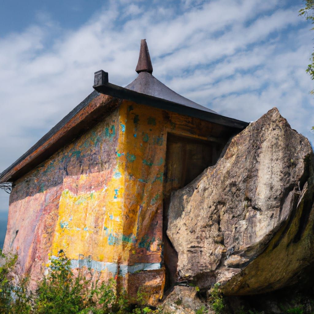 House on a Rock in Klimt Style
