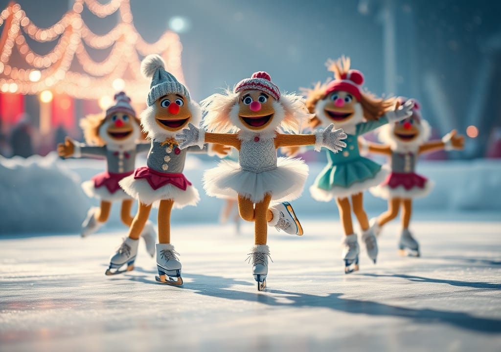 Muppet Ice Dancers Perform in Artificial Atmosphere