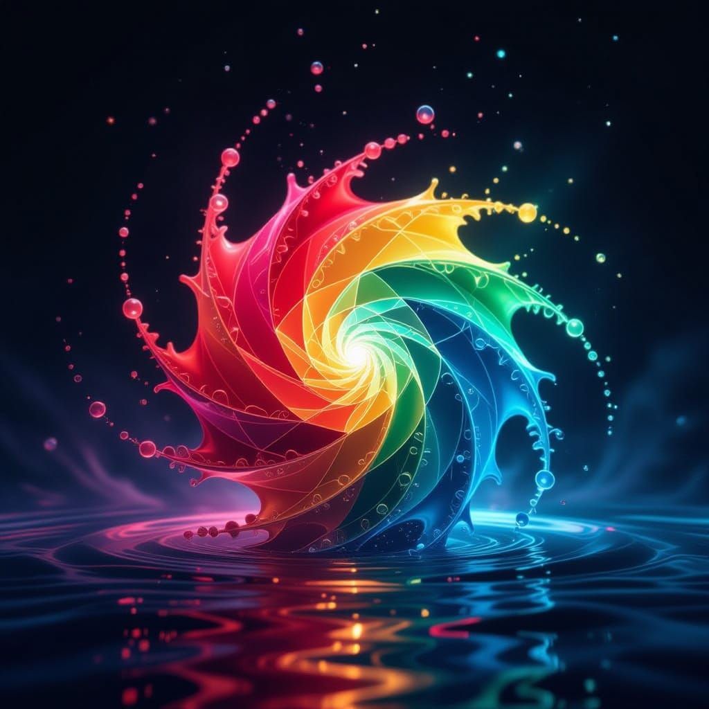 Glowing 3D Lifeform Emerges from Ferrofluid Vortex