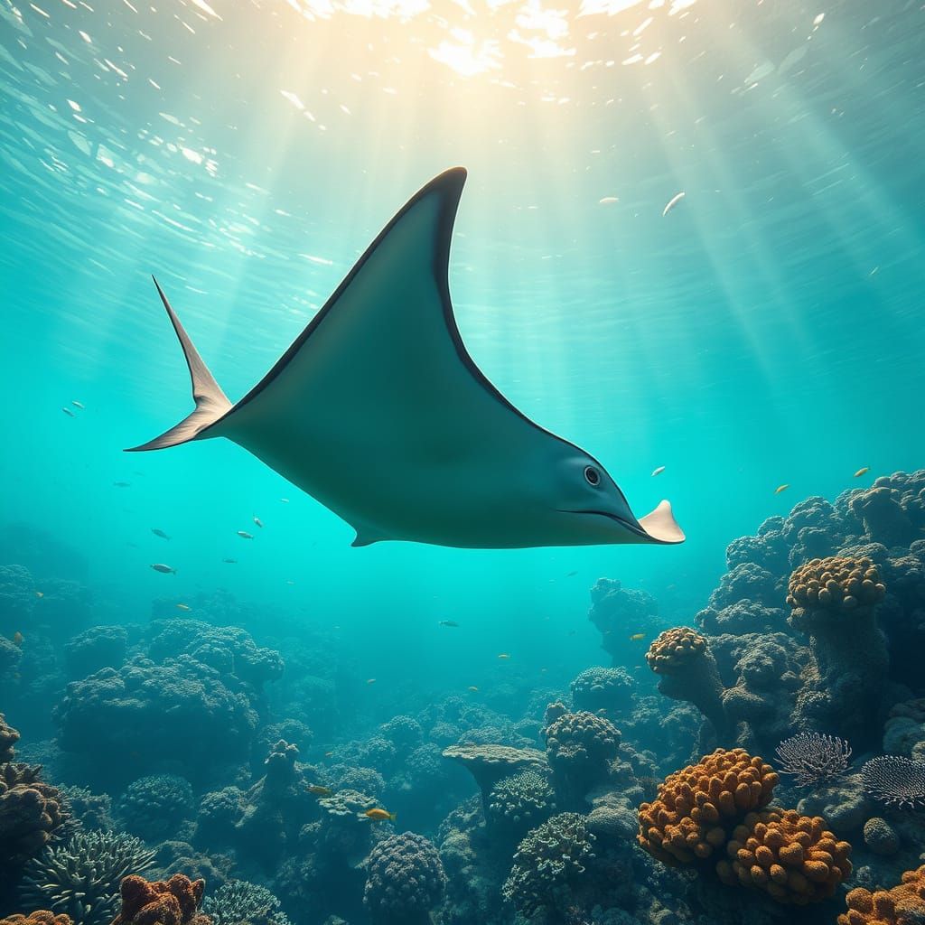 Majestic Eagle Ray in the Egyptian Red Sea