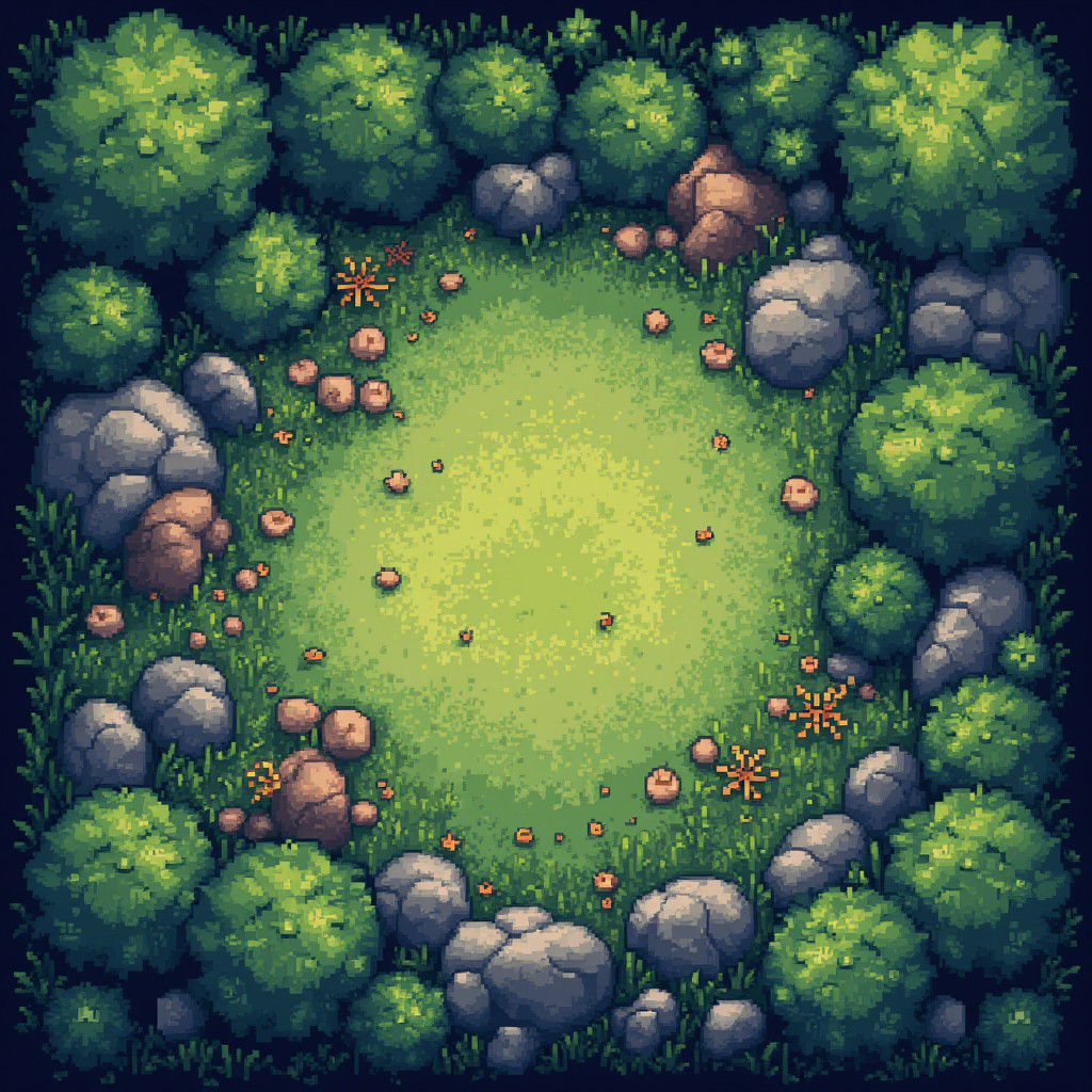 Detailed Pixel Art Grass Tile for RPG