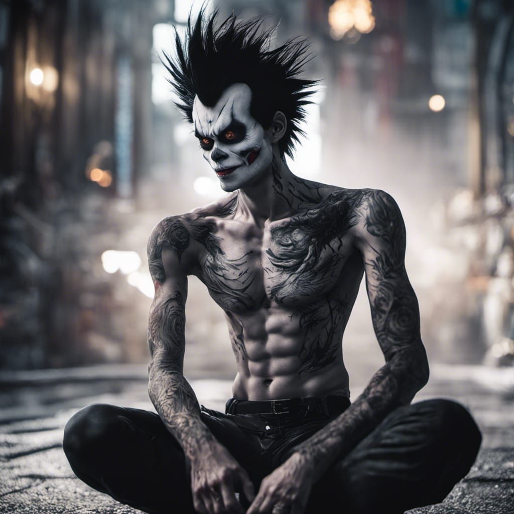 Realistic Ryuk with Tattoos in Detailed Environment