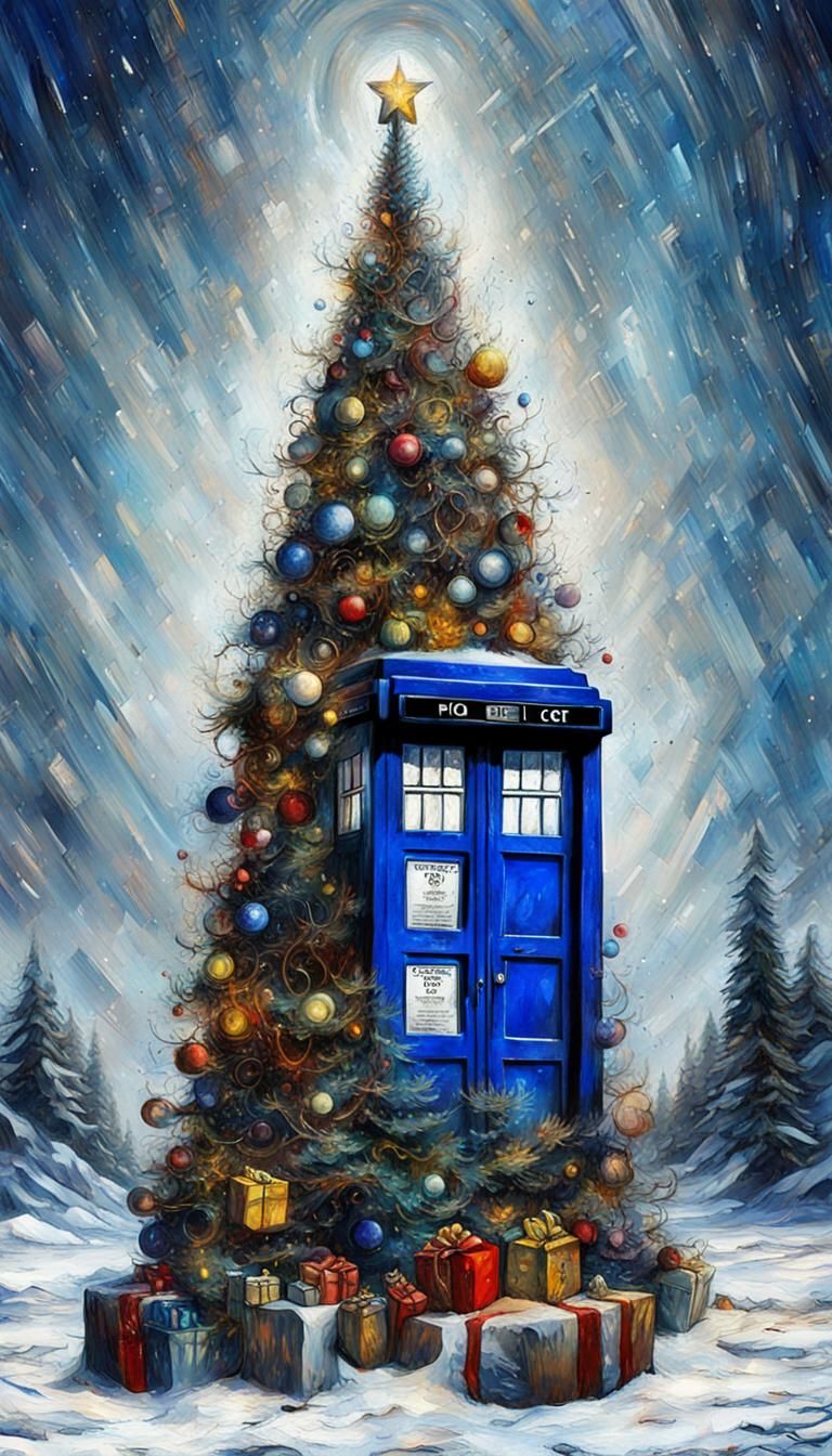 Tardis Materialising In A Christmas Tree