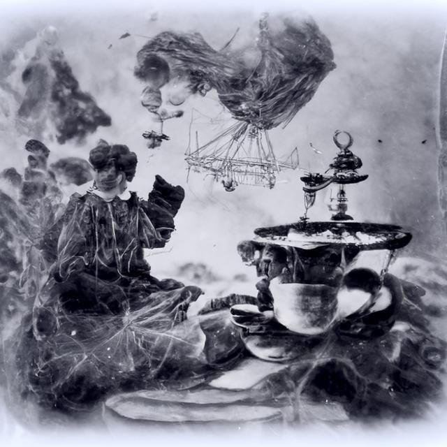 Vintage Sky Tea Party: Cel-Shaded Photograph
