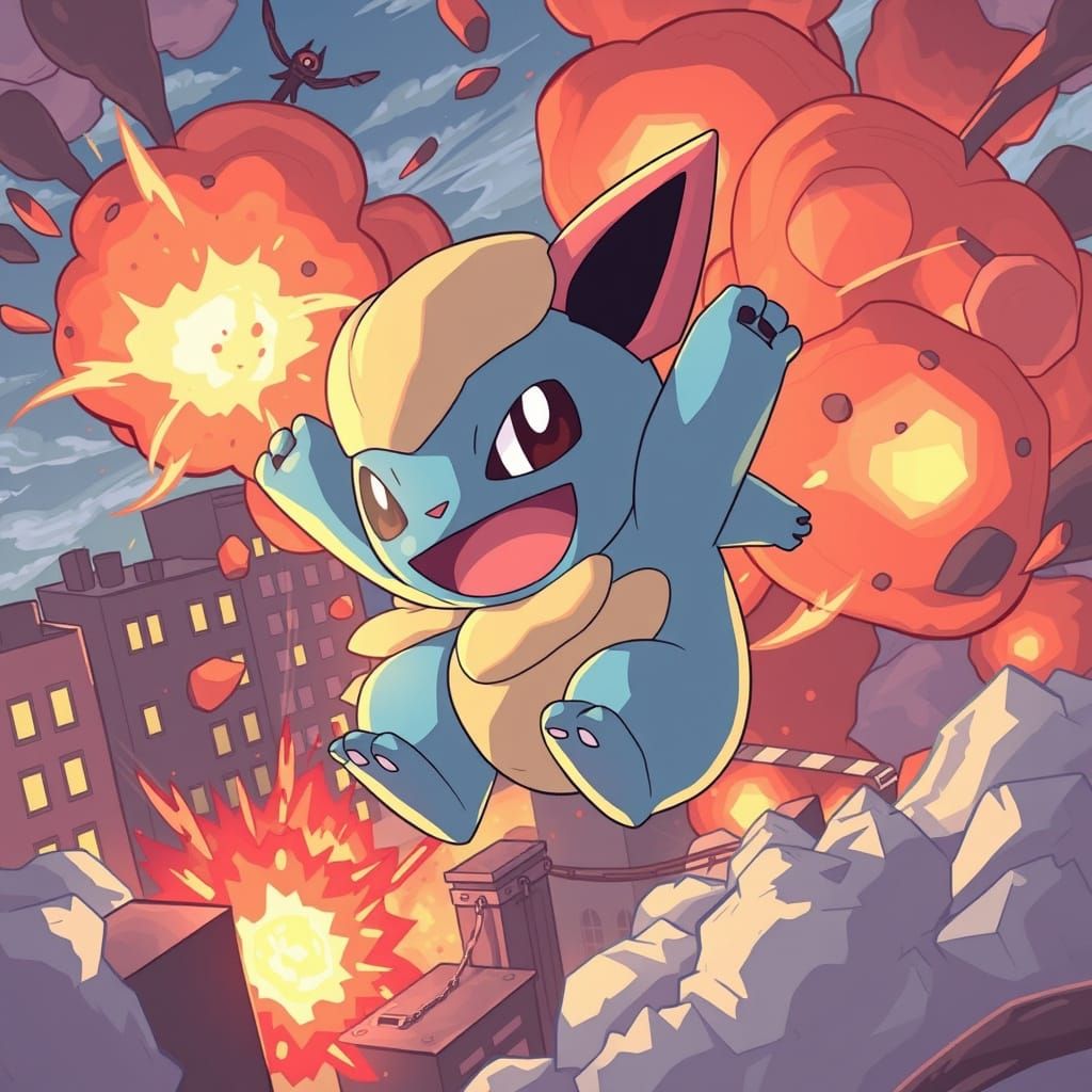 Dynamax Jigglypuff Unleashes Chaos on Urban Landscape