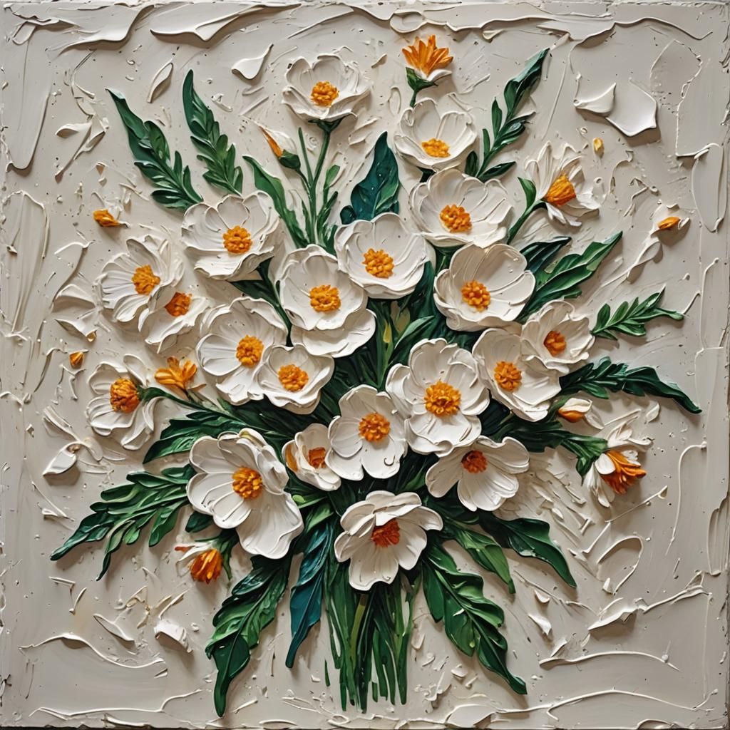 Impasto Flowers in Bloom