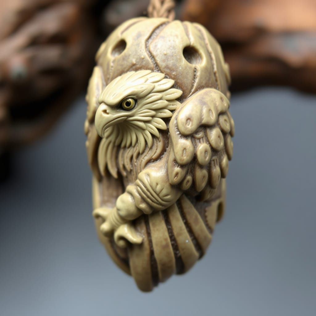 Organic Eagle Bead Formed from Polymer Clay in Nature-Inspir...