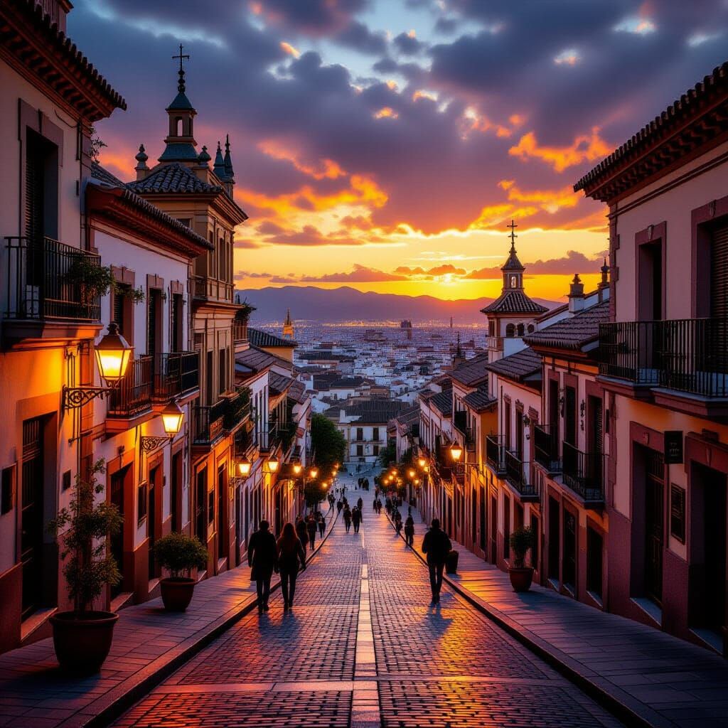 Hyperrealistic HDR Photo of Spain at Golden Hour