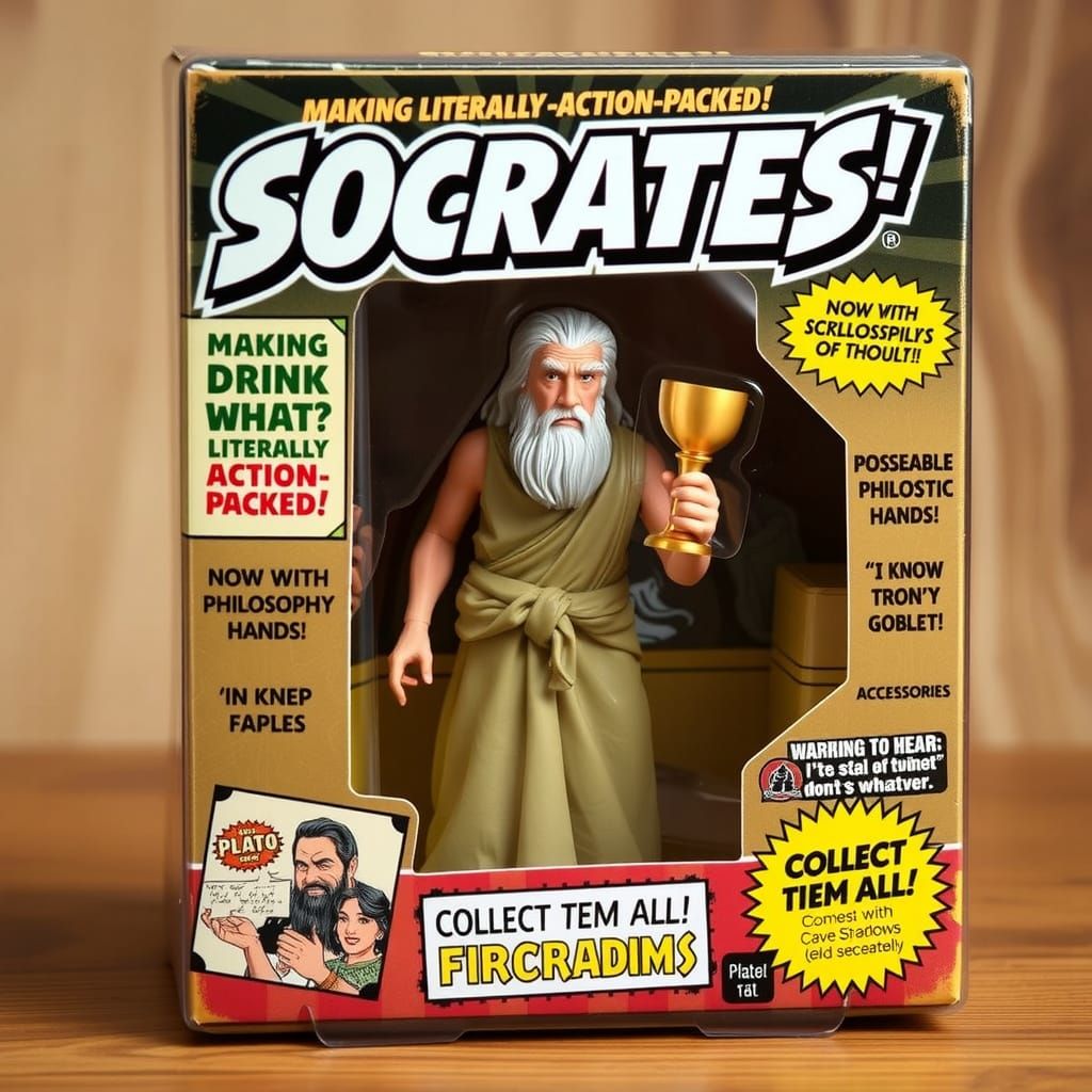 Vintage-Style Action Figure Box for Epic Philosopher Socrate...