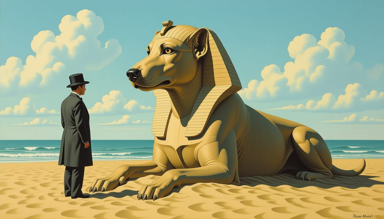 Man Discovers Giant Dog Sphinx in Belgian Desert, Surreal Ar...