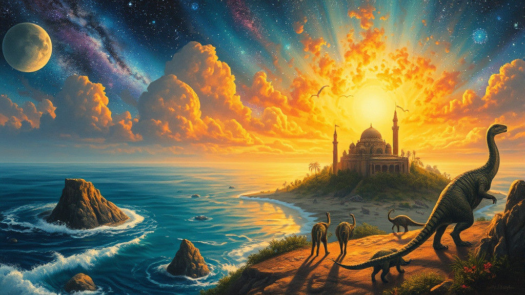 Island Utopia: Humans and Dinosaurs in Harmonious Coexistenc...