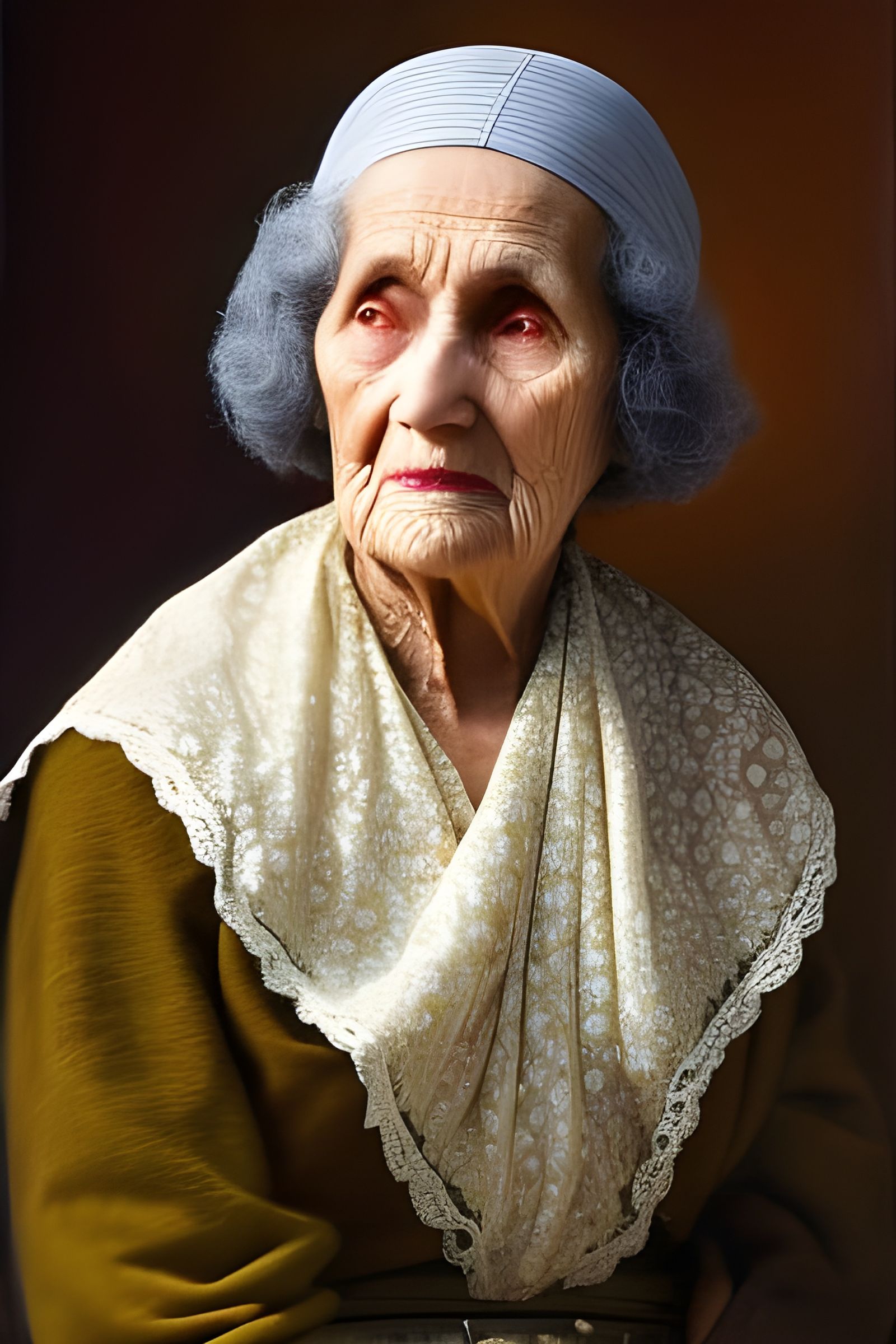 old woman in a cap