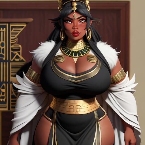 Egyptian Dragon Goddess of Passion in Revealing Toga