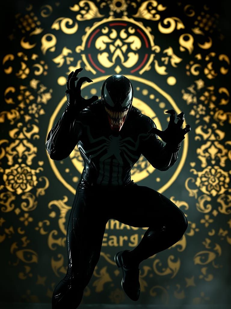 Venom in Wayang Kulit Shadow Puppet Style