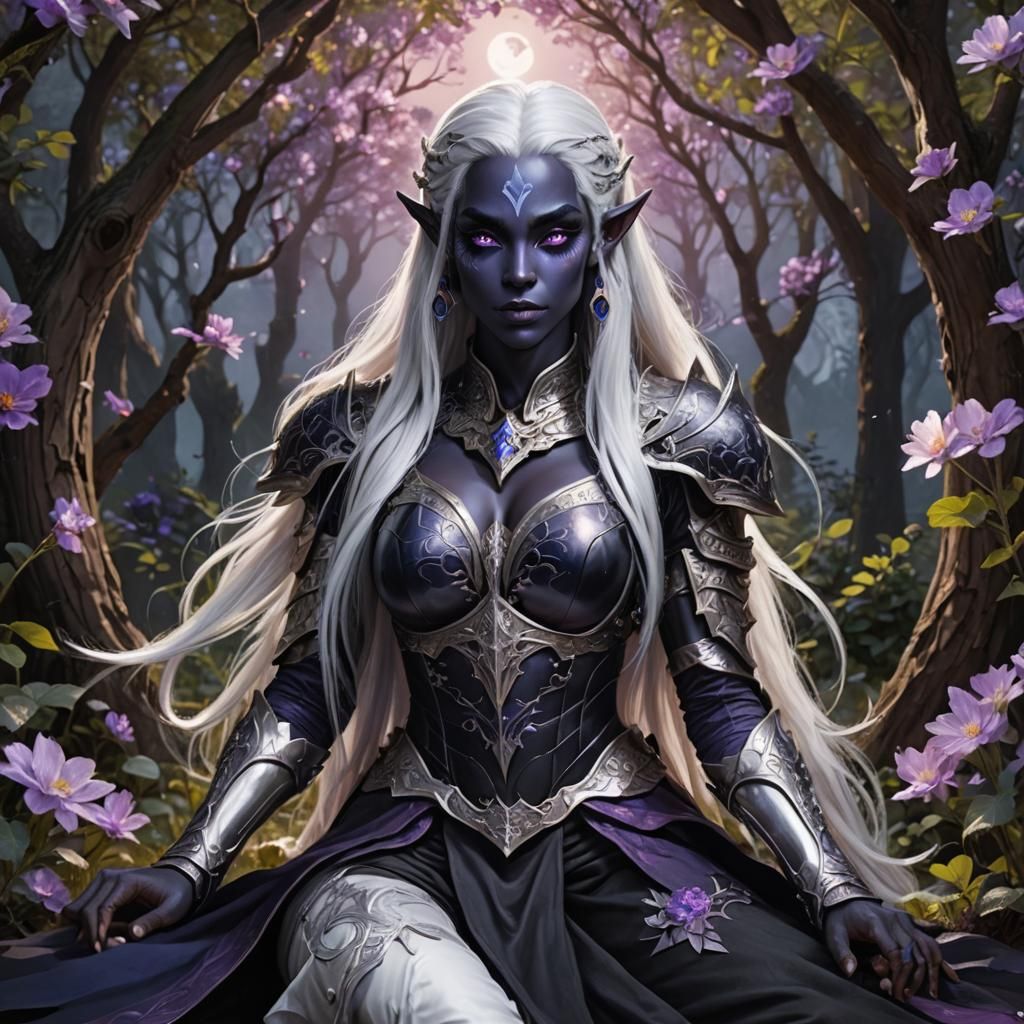 Dark Elf Meditation: Hyperrealistic Dark Fantasy Art