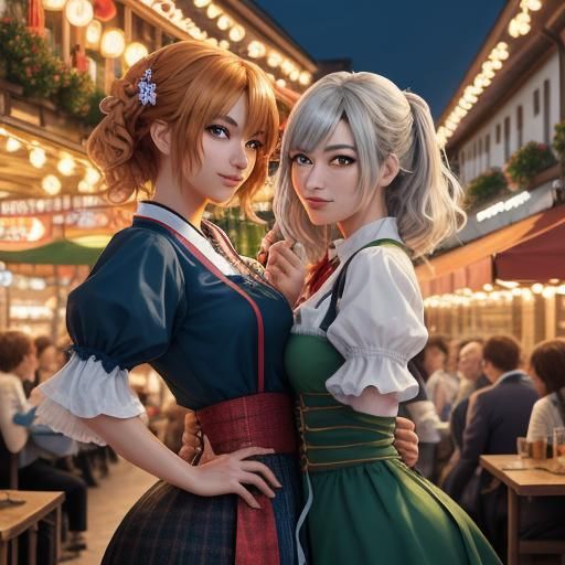 Oktoberfest in Munich: Vibrant Anime Concept Art