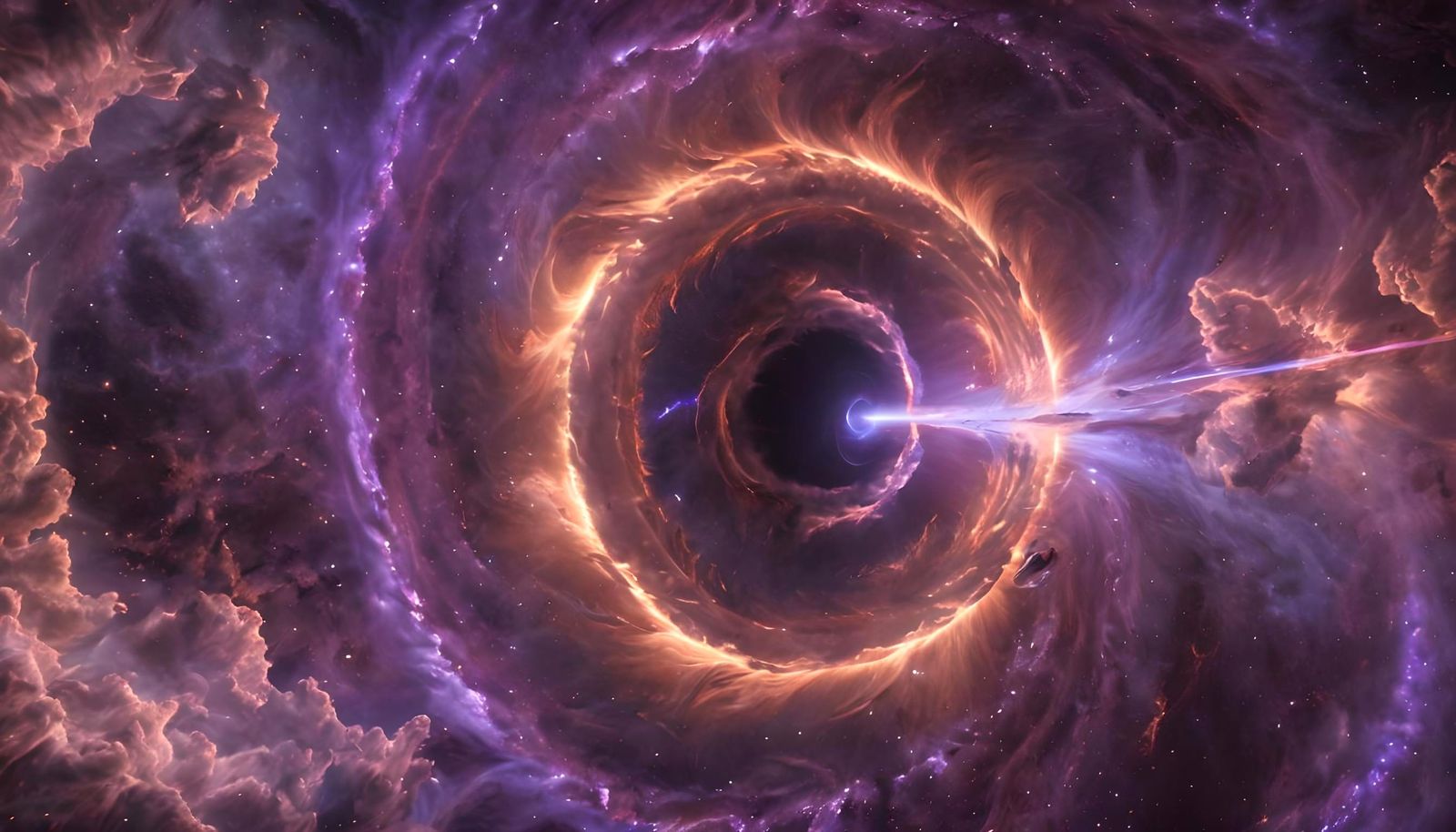 Brilliant Energy Core Radiates in Purple Plasma