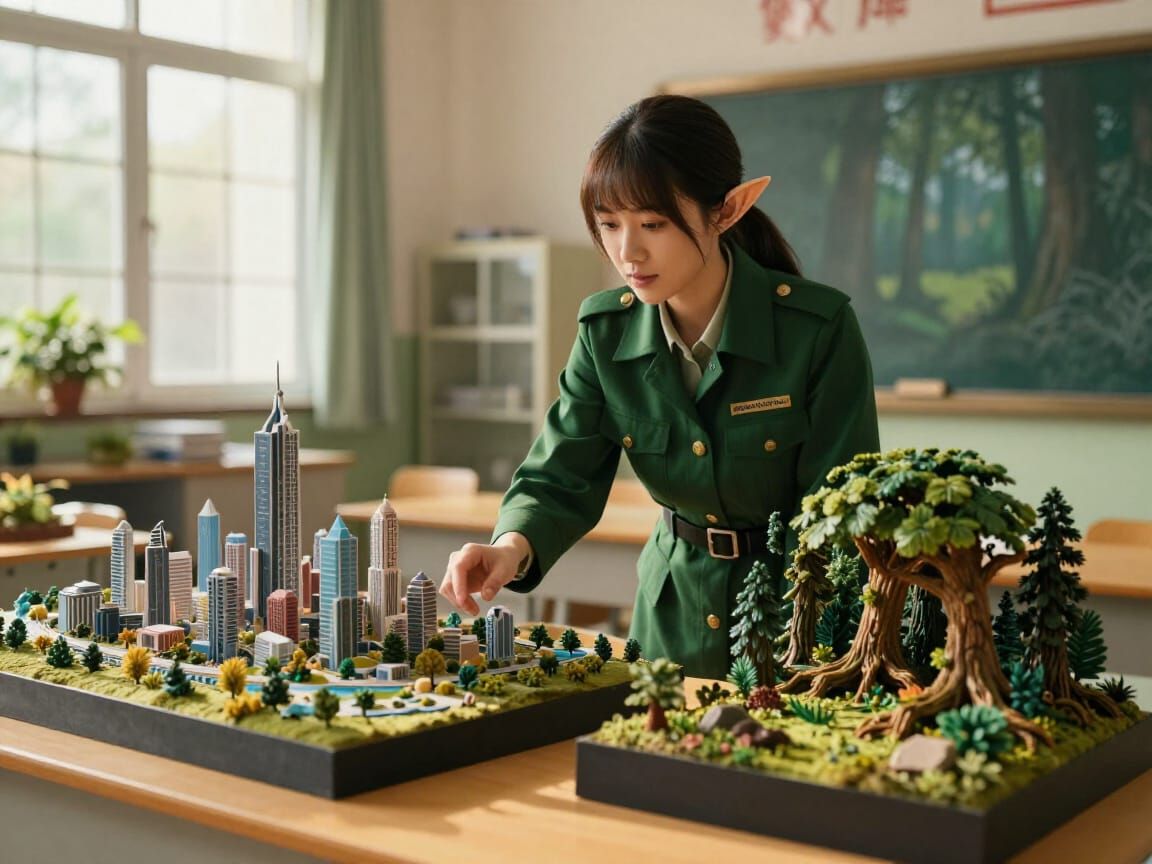 Forester teaches class to young students on Conservation