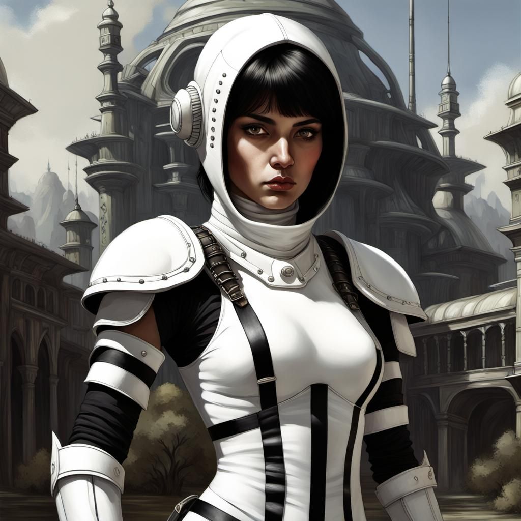 Cyberpunk Soldier Portrait in Renaissance Style