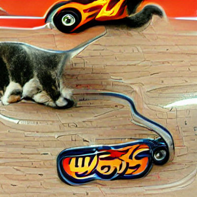 Cat with Hot Wheels Logo Digital Art