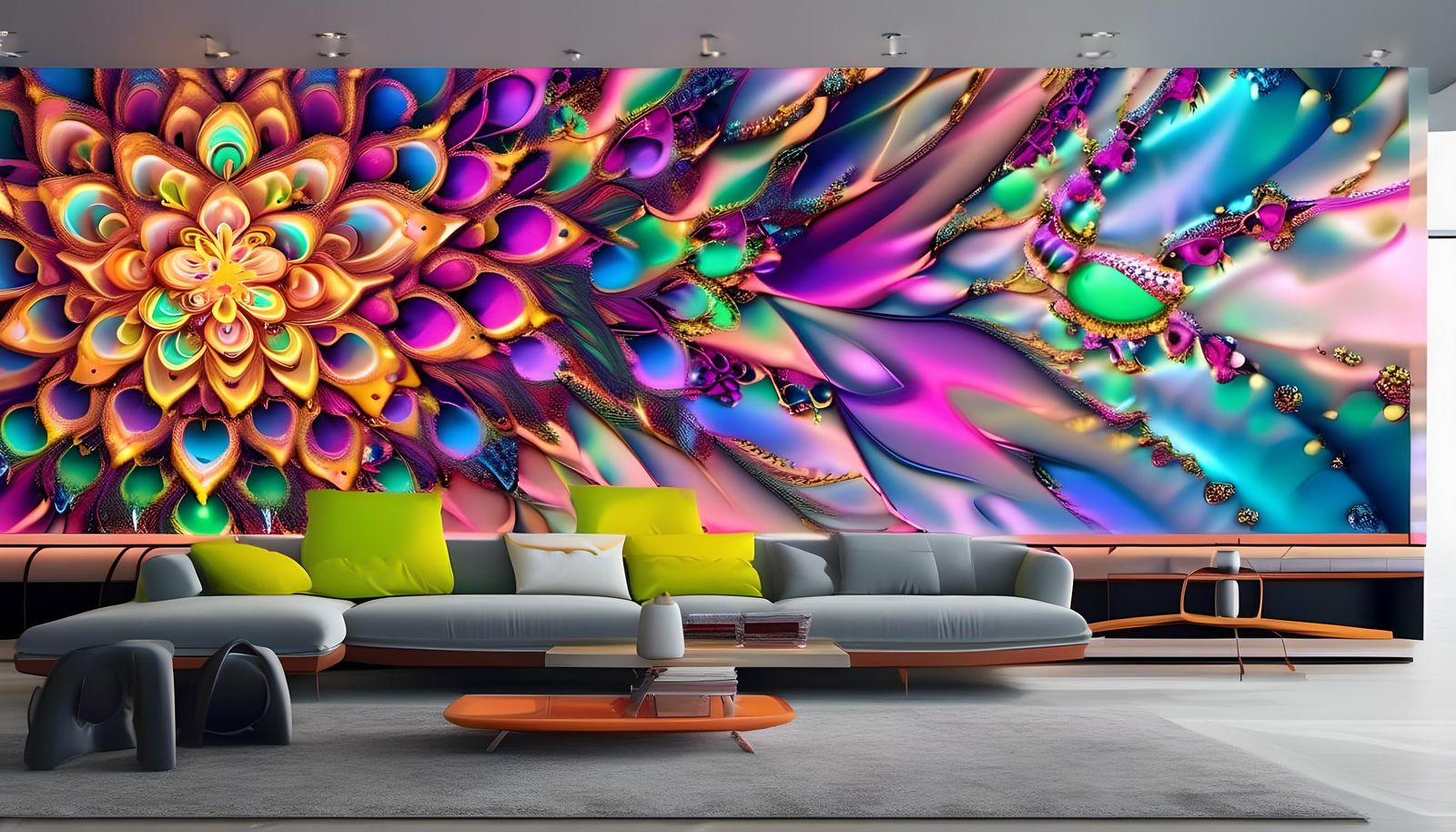 Abstract Biomorphic Holograffiti in Creamgel Substance