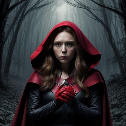 Marvel's Scarlet Witch in Dark, Mystical Forest